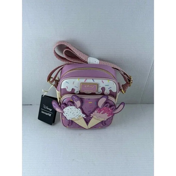 Loungefly Disney Lilo & Stitch Angel Ice Cream Cone Crossbody Bag - Picture 2 of 4